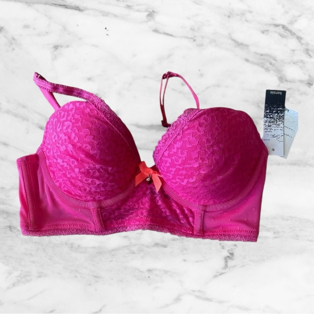 Kensie Pink Lace Push-Up Bra - 🌸💕 34C, New with Tags
